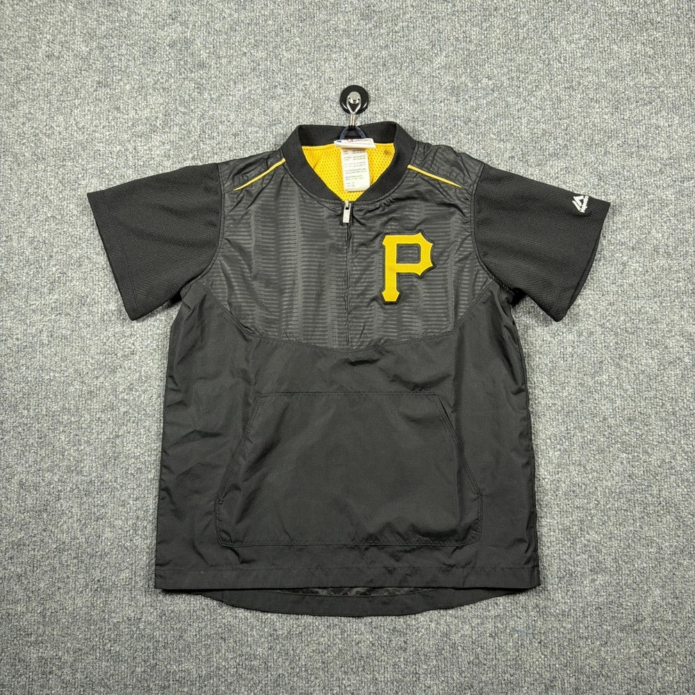 Pittsburgh Pirates Majestic Cool Base Youth Small Black Yellow‎ Shirt